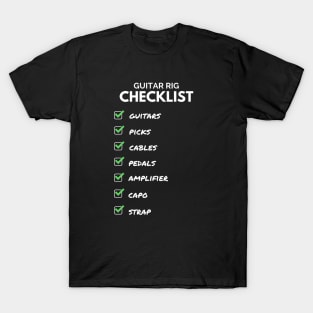 Guitar Rig Checklist Dark Theme T-Shirt